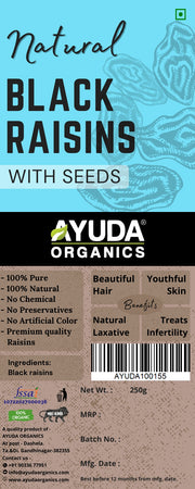 Ayuda Organics Black Raisins with Seeds